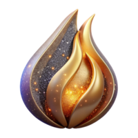 serene modern Painted Flame Iconography Isolated with Textured Flicker png
