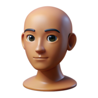 elegant unparalleled Human head facing forward NO BACKGROUND with Transparent Background. png