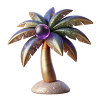 vibrant abstract Palm Tree with Fronds and Shadow Transparent Background exclusive png