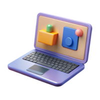 alluring retro Laptop with conferencing software open NO BACKGROUND with Transparent Background. 8K png