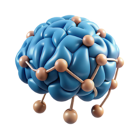 breathtaking mysterious surreal Artificial intelligence AI brain neural network NO BACKGROUND with Transparent Background. expertly shot png