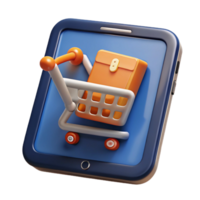 alluring organic Tablet with e-commerce shopping cart displayed NO BACKGROUND with Transparent Background. genuine png