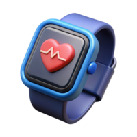 distinctive creative Smartwatch displaying heart rate monitor data NO BACKGROUND with Transparent Background. handcrafted png