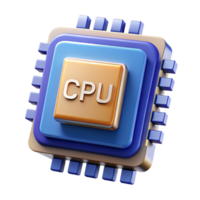 elegant geometric CPU central processing unit computer hardware NO BACKGROUND with Transparent Background. museum quality png