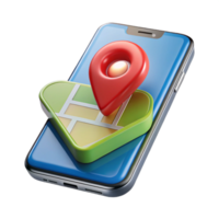 alluring acclaimed Smartphone with navigation app map displayed NO BACKGROUND with Transparent Background. png
