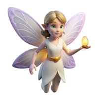 alluring futuristic A delicate fairy, wings shimmering, holding a glowing firefly. NO BACKGROUND with Transparent Background. high resolution png