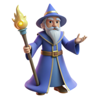 celebrated bohemian A powerful wizard, staff in hand, casting a spell. NO BACKGROUND with Transparent Background. handcrafted png