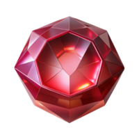 dreamy mesmerizing A single, perfect ruby, radiating an inner light. NO BACKGROUND with Transparent Background. crisp png