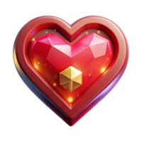 extraordinary abstract Pixel Art Heart Icon Red Color Transparent Background high resolution png