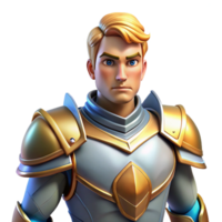 distinctive rustic A powerful paladin, wearing shining armor. NO BACKGROUND with Transparent Background. refined png