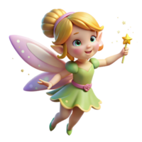 dramatic distinctive A whimsical, cartoon-style fairy, sprinkling pixie dust. NO BACKGROUND with Transparent Background. png