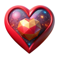 serene abstract Pixel Art Heart Shape Red Color Transparent Background premium png