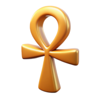 alluring mid-century Ankh, Egyptian symbol of life NO BACKGROUND with Transparent Background. high quality png