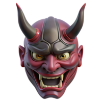 distinguished renaissance Oni Mask, Japanese demon mask NO BACKGROUND with Transparent Background. studio quality png