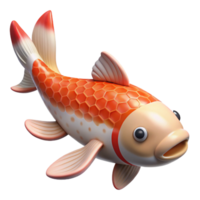 dramatic distinguished Koi fish, symbol of good luck and perseverance NO BACKGROUND with Transparent Background. png