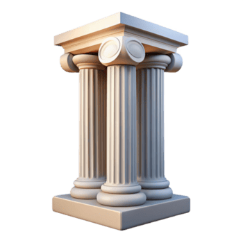 coveted rustic Classical Greek ionic column, NO BACKGROUND with Transparent Background. gallery standard png