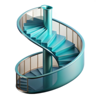 dreamy serene Spiral staircase section, NO BACKGROUND with Transparent Background. gallery standard png