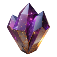 elegant minimalist Purple Amethyst Crystal Fractal Cutout Isolated Element authentic png