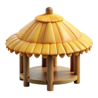 dazzling unforgettable Thatched roof section, NO BACKGROUND with Transparent Background. png