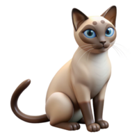 acclaimed mid-century Siamese cat, regal pose, aloof, NO BACKGROUND with Transparent Background. elite png