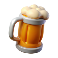 acclaimed mid-century Beer mug, frothy, cold, NO BACKGROUND with Transparent Background. flawless png