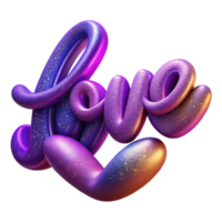 stunning minimalist Purple Gradient Word Love Isolated Element genuine png