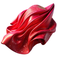 vibrant abstract Red Fabric Rippling in the Wind Isolated png