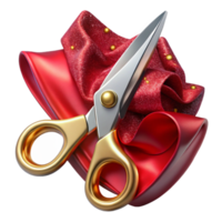 stunning minimalist Red Fabric Scissors Open Transparent Background high quality png