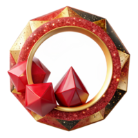 extraordinary artistic Red Geometric Circle Frame with Transparent Background high resolution png