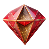 beautiful creative Red Geometric Diamond Overlay with Transparent Background high resolution png
