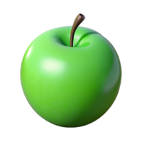 dazzling nordic Single perfect green apple NO BACKGROUND with Transparent Background. refined png
