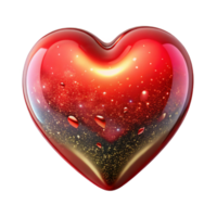 beautiful abstract Red Heart Shape Front View Isolated authentic png