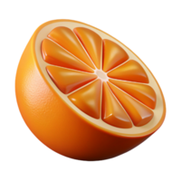 distinguished baroque Single orange slice NO BACKGROUND with Transparent Background. sharp png