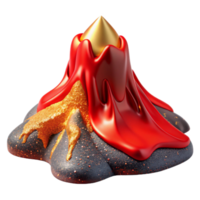 dramatic modern Red Hot Lava Flowing Down Slope Transparent premium png