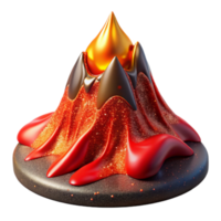 stunning abstract Red Hot Lava Flowing Down Slope Transparent high resolution png
