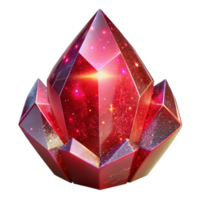 impressive abstract Red Light on a Ruby Gemstone Transparent Background png