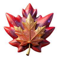 dramatic abstract Red Maple Leaf Fractal Pattern Cutout Isolated png