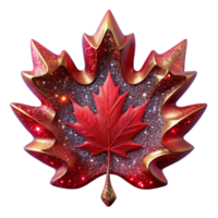serene contemporary Red Maple Leaf Fractal Pattern Cutout Isolated professional png