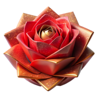 serene modern Red Origami Rose Isolated with Soft Shadows png
