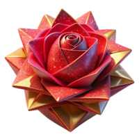 extraordinary artistic Red Origami Rose Isolated with Soft Shadows png