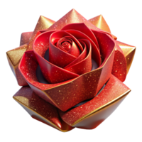 extraordinary rustic Red Origami Rose Isolated with Soft Shadows png