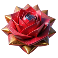 serene artistic Red Origami Rose Isolated with Soft Shadows high resolution png
