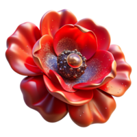 magnificent abstract Red Poppy Flower Fractal Floral Element Cutout professional png