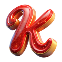 dramatic creative Red Script Font Initial K Transparent Background authentic png