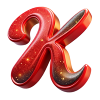 extraordinary vintage Red Script Font Initial K Transparent Background high resolution png