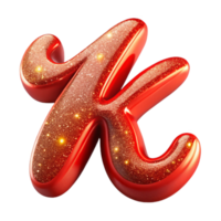 impressive traditional Red Script Font Initial K Transparent Background original png