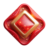 extraordinary artistic Red Square Cutout with Soft Shadow png