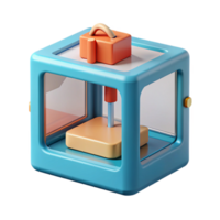 beautiful sought-after 3D printer printing a small object. NO BACKGROUND with Transparent Background. png