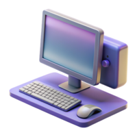 beautiful passionate victorian Desktop computer with monitor, keyboard and mouse. NO BACKGROUND with Transparent Background. 8K png