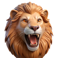 captivating timeless A roaring African lion, head and shoulders, NO BACKGROUND with Transparent Background. png